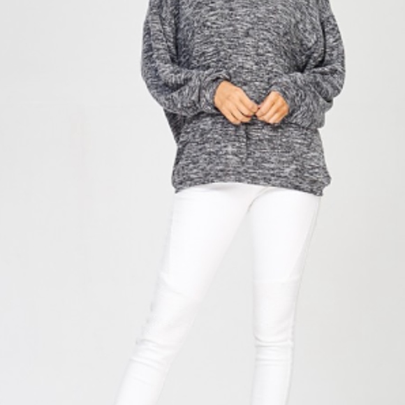 NWT Wishlist Balloon Sleeve Sweater Heather Black - Picture 2 of 5